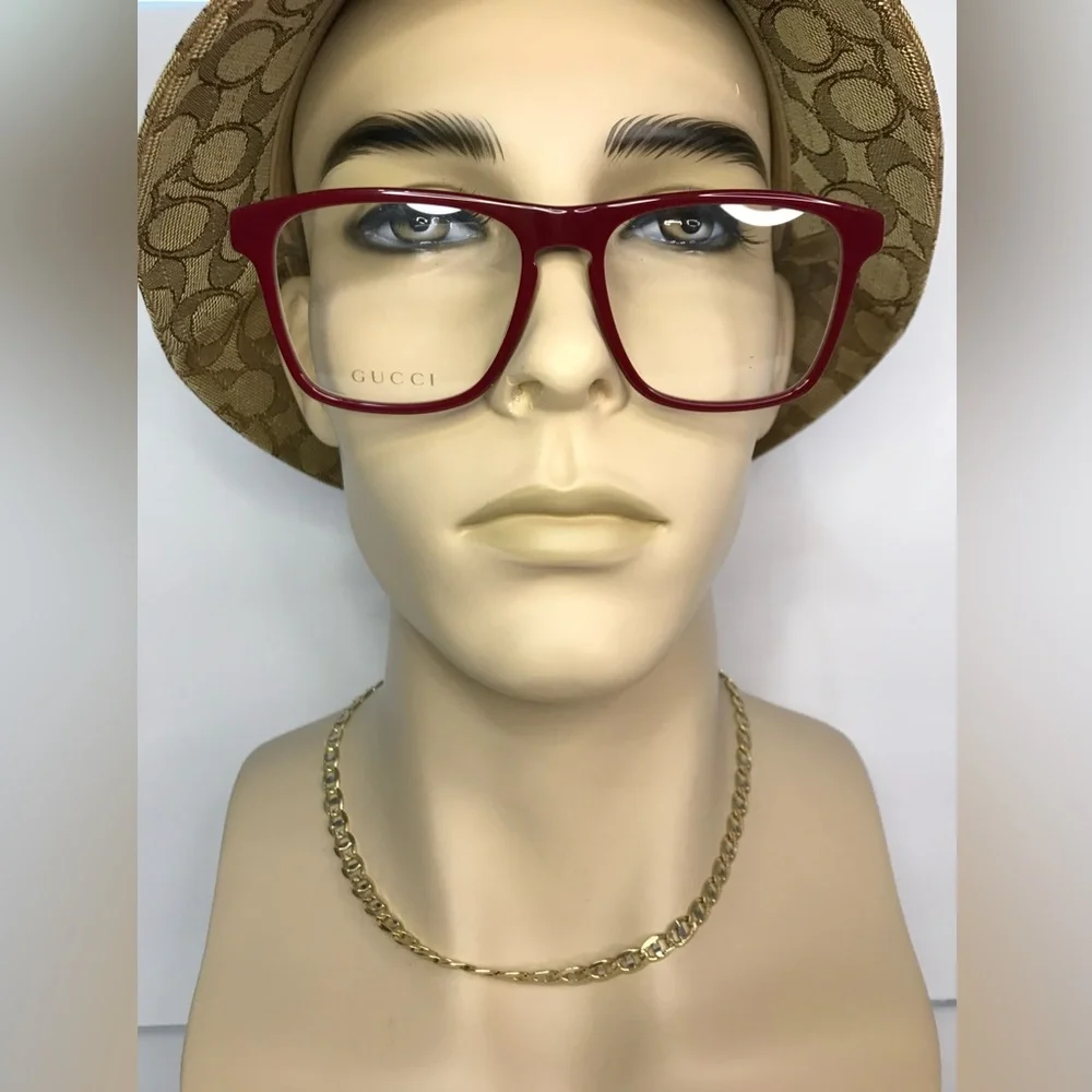 Gucci Men GG0561ON 003 Red CRYSTAL Rectangle/Square Eyeglasses
